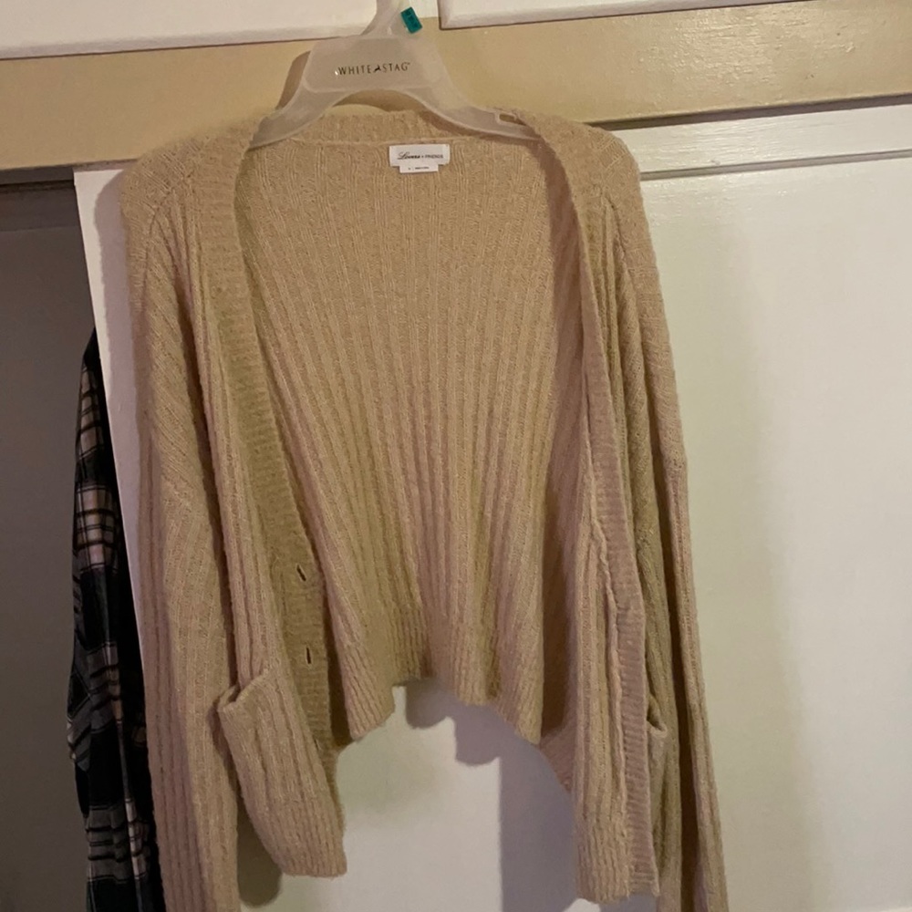 Lovers and Friends tan cardigan. Size XL . only worn a few times
